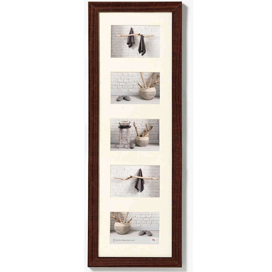 Walther Home Wooden Picture Frame - 28x9 inch - (Insert for 5x 6x4 inch) Walnut Image 1