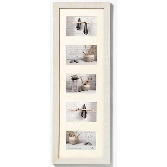 Walther Home Wooden Picture Frame - 28x9 inch - (Insert for 5x 6x4 inch) Cream White Image 1