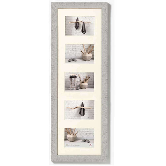 Walther Home Wooden Picture Frame - 28x9 inch - (Insert for 5x 6x4 inch) Light Grey Image 1