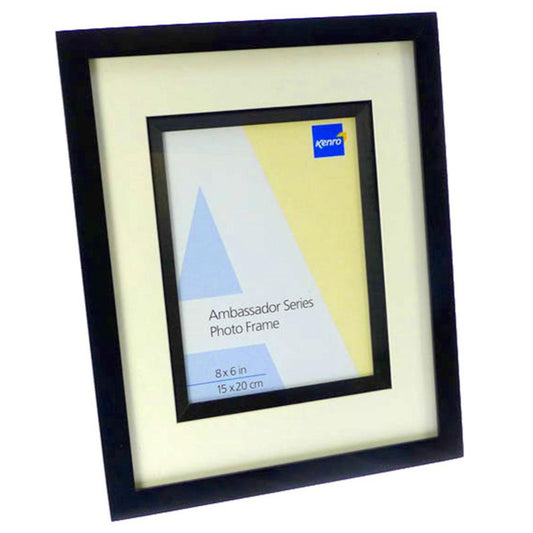 Ambassador Black Wood 8x6 Photo Frame with Inlay