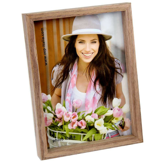 ZEP Zurigo MA Photo Frame - 5x7 inch - Brown Wood - Hands and Stands Image 1
