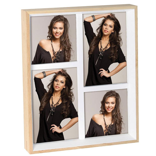 Vietri Wood Photo Frame For 4 Photos 2 6x4 inch and 2 4x4 inch Image 1