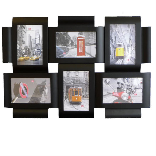 Caserta Black Multi Aperture Photo Frame For 6 6x4 Photos Image 1