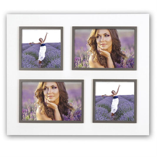 Matera White Photo Frame for 4 Photos 2 4x4inch and 2 6x4 inch Image 1