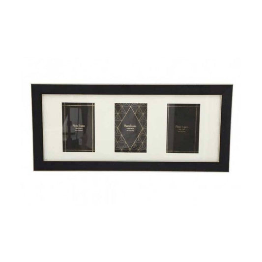 Black & Gold Multi Frame | For 3 6x4 Photos Image 1