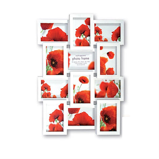 Extra Large Multi Aperture White Photo Frame for 12 6x4 Photos Image 1