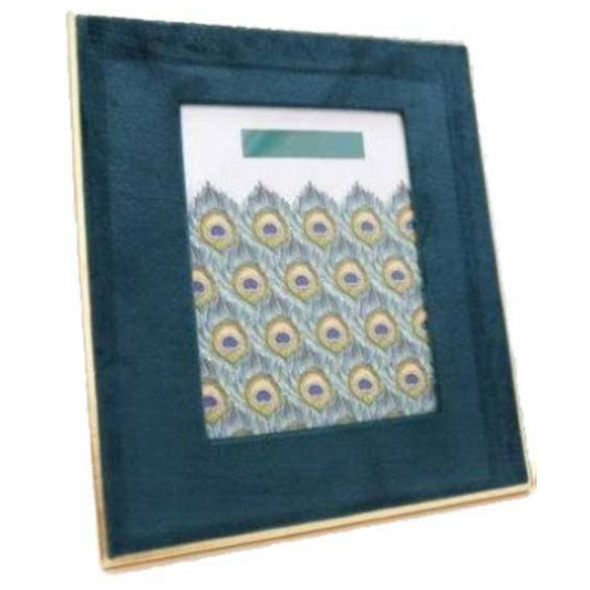 Peacock Velvet 7x5 Teal Photo Frame Image 1