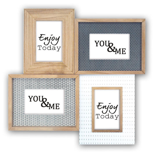 Trocadero Wood Multi Aperture Photo Frame for 4 6x4 Photos Overall Size 18 Inches Square Image 1