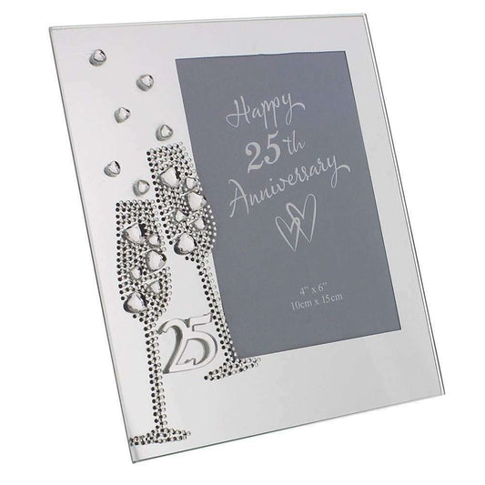Celebrations 25th Anniversary Glass Photo Frame 6x4 Image 1