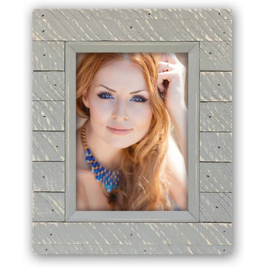 Rustic Wood 12x8 Photo Frame - Sage Green Image 1