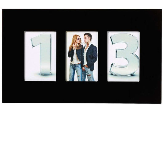Walther Black Multi Photo Frame For 3 10x15cm Photos, Wood, Overall Size 17 x 10 inches Image 1