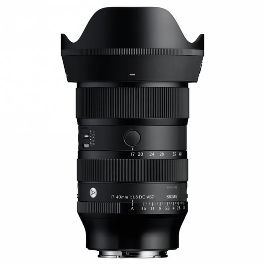 Sigma 17-40mm F1.8 DC with hood attached