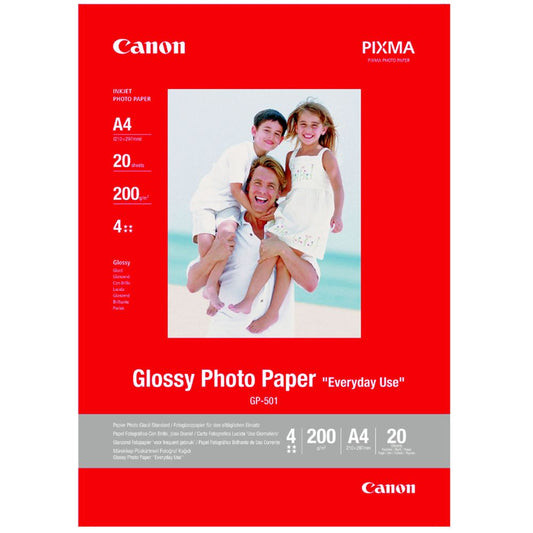 Canon GP 501 Glossy Photo Paper | A4 | 20 Sheets | 200gsm Image 1