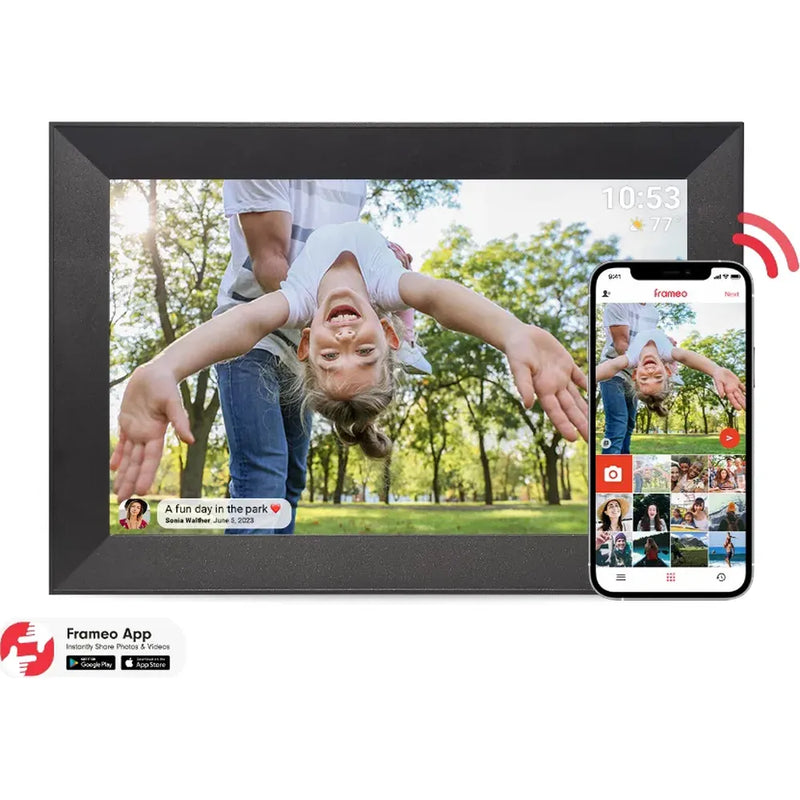 Inov8 10" Digital Frame with Frameo - Black Beveled Frame