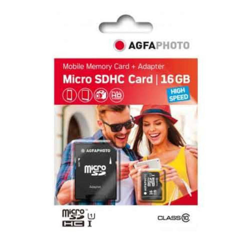 AgfaPhoto Micro SDHC UHS-1 16GB Memory Card with Adapter Image 1