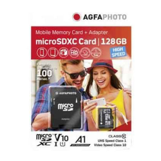 AgfaPhoto Micro SDXC UHS-1 128GB Memory Card with Adapter Image 1