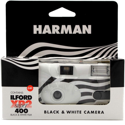 Ilford Black and White Disposable Camera for 27 Photos with Flash | XP2 35mm Film Image 1