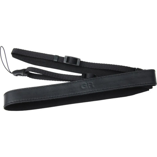 Ricoh GS-3 Two-Point Leather Neck Strap with GR Logo - Black