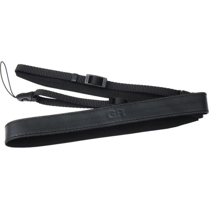 Ricoh GS-3 Two-Point Leather Neck Strap with GR Logo - Black