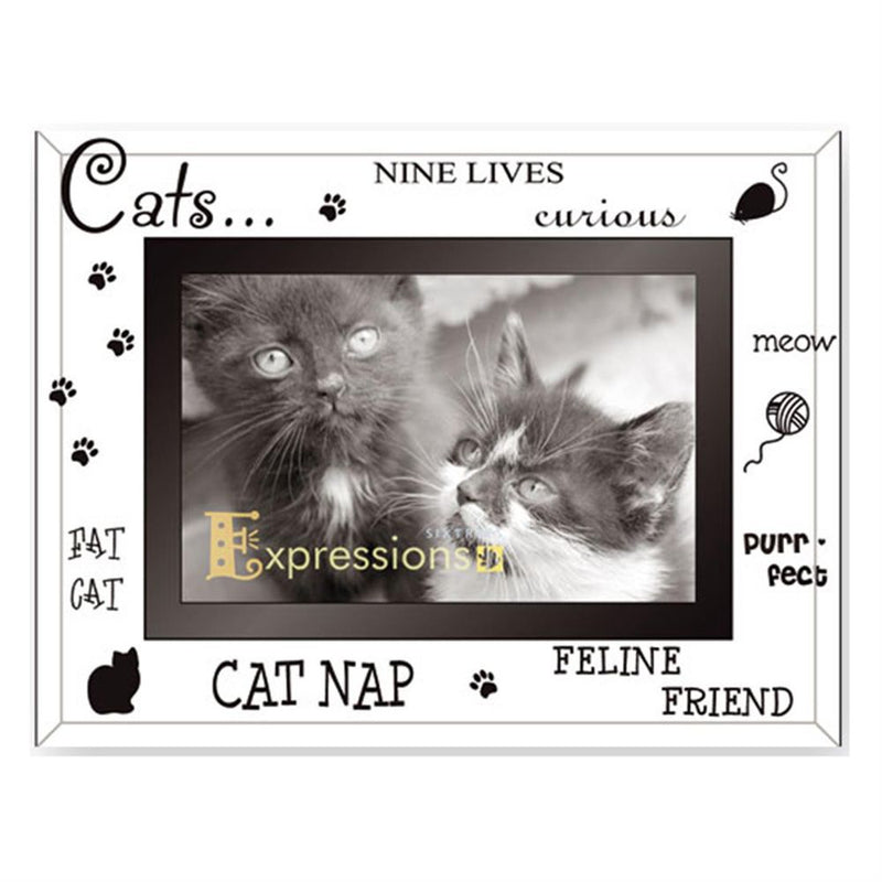 Sixtrees Moments Mirror 6x4 Photo Frame - Cat Image 1