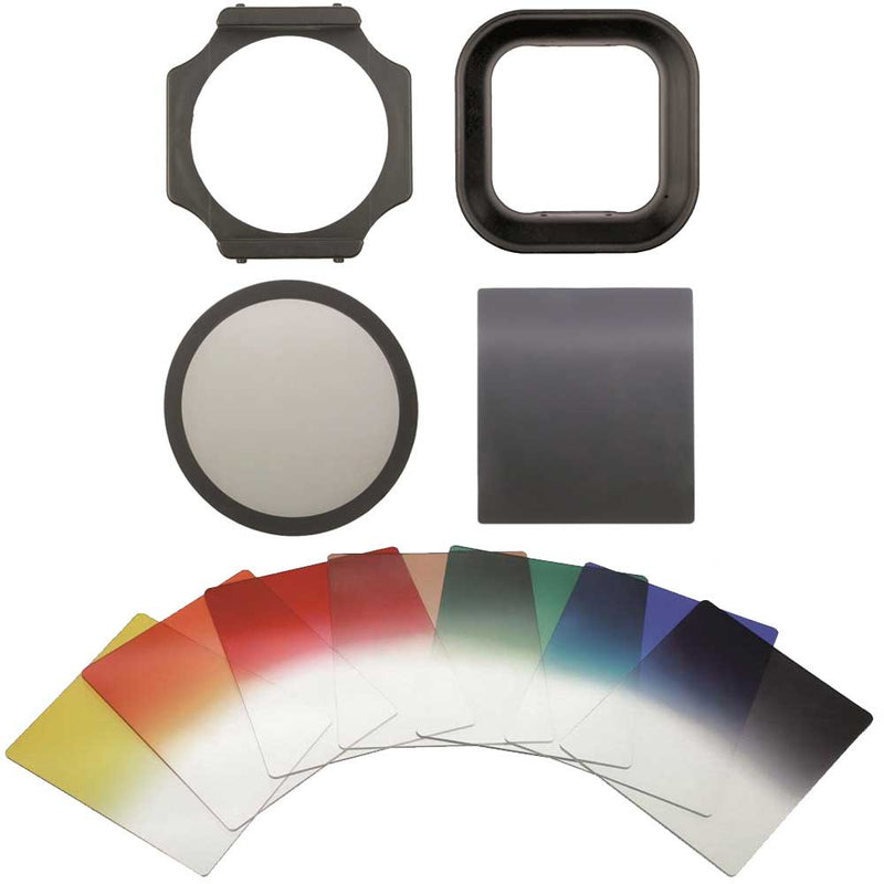 Dorr Go2 Square Filter System Kit inc Holder Hood ND & CPL Filter and 7 Colour Filters Image 1