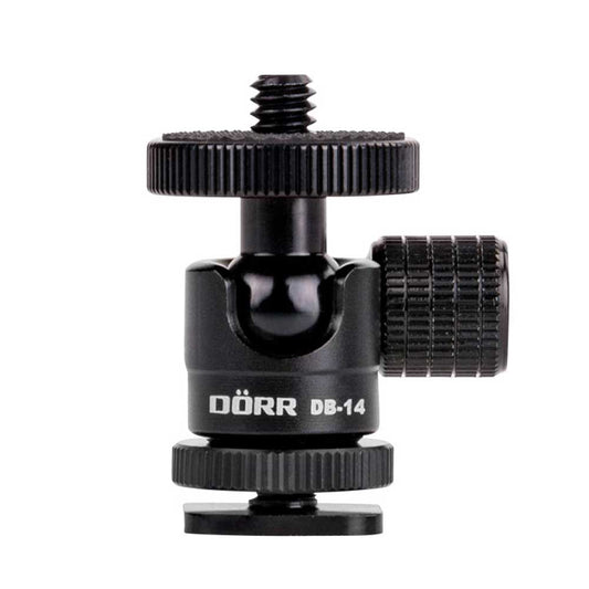 Dorr DB-14 Micro Ball Head 1/4" with Flash Shoe Adaptor