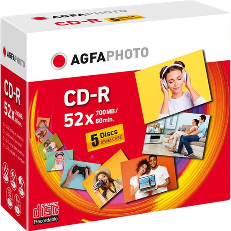 AgfaPhoto 700MB 52x CD-R Jewel (5 Pack) Image 1