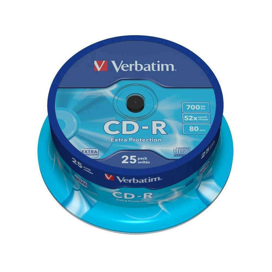 1x25 Verbatim CD-R 80min 700MB 52x Speed Extra Protection CB Image 1