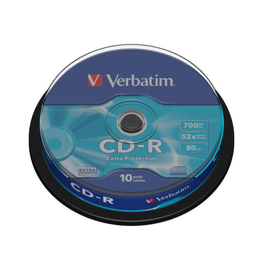 1x10 Verbatim CD-R 80min 700MB 52x Speed Extra Protection CB Image 1