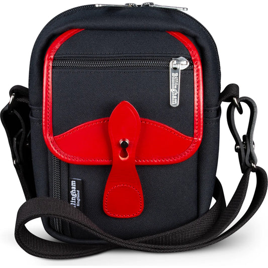 Billingham Compact Stowaway - Black FibreNyte / Red Leather