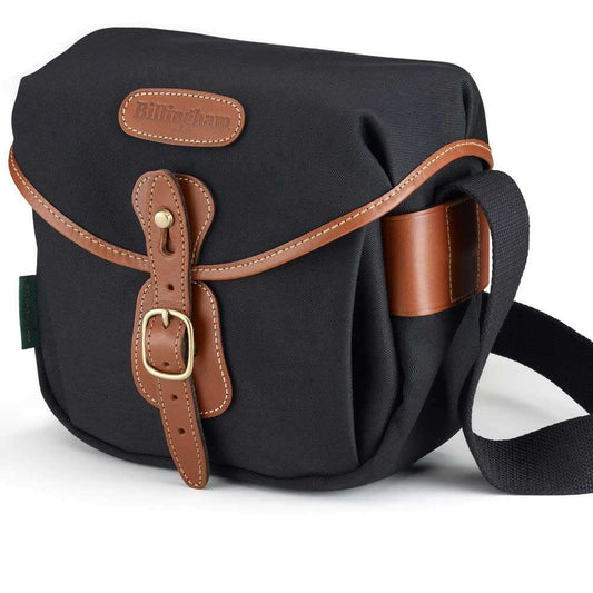 Billingham Hadley Digital Shoulder Bag - Black Canvas Tan Leather Image 1