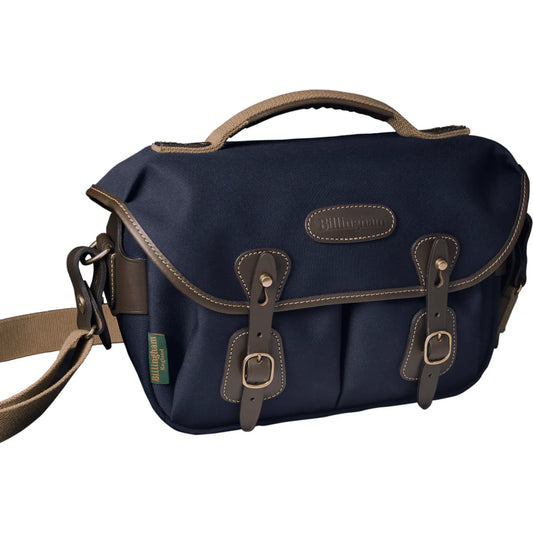 Billingham Hadley Small Pro Camera Bag Navy Canvas and Chocolate Leather