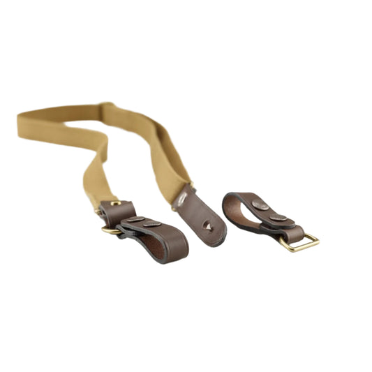 Billingham Waist Strap + Attachment - Khaki Webbing / Chocolate Leather