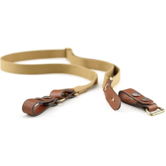 Billingham Waist Strap + Attachment - Khaki Webbing / Tan Leather