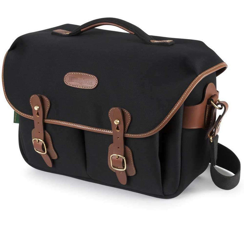 Billingham Hadley One Shoulder Bag - Black Canvas / Tan Leather