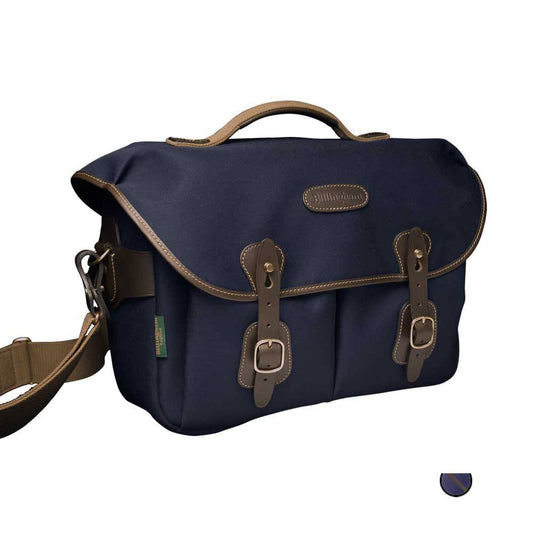 Billingham Hadley One Camera Bag Navy Canvas and Chocolate Leather Image 1