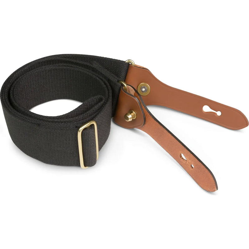 Billingham H1 Sling 50mm - Black Webbing / Tan Leather / Brass