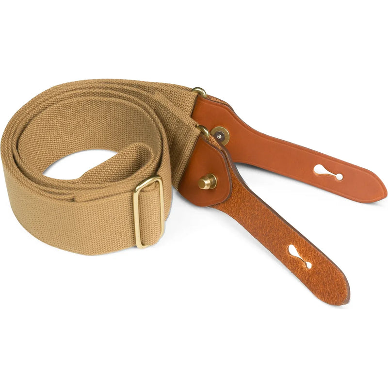 Billingham H1 Sling 50mm - Khaki Webbing / Tan Leather / Brass