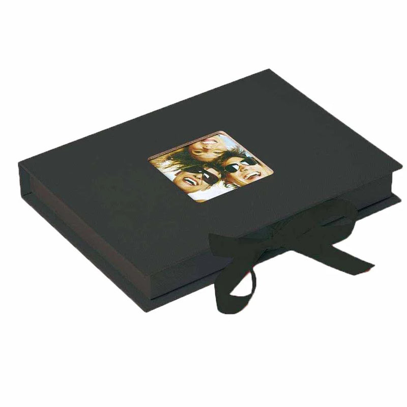 Black box with a decorative cover featuring a portrait on a white background