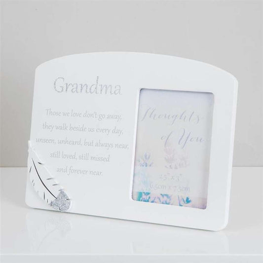 Thoughts of You Memorial Photo Frame Collection - 2.5x3 Inch Photo - White Grandma Image 1