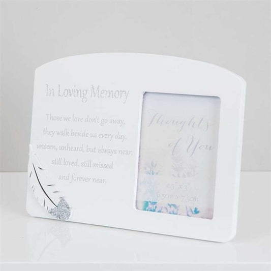 Thoughts of You Memorial Photo Frame Collection - 2.5x3 Inch Photo - White Loving Memory Image 1