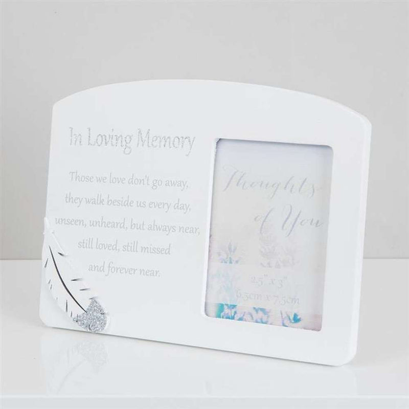 Thoughts of You Memorial Photo Frame Collection - 2.5x3 Inch Photo - White Loving Memory Image 1