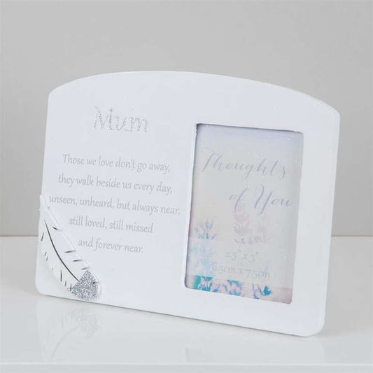 Thoughts of You Memorial Photo Frame Collection - 2.5x3 Inch Photo - White Mum Image 1