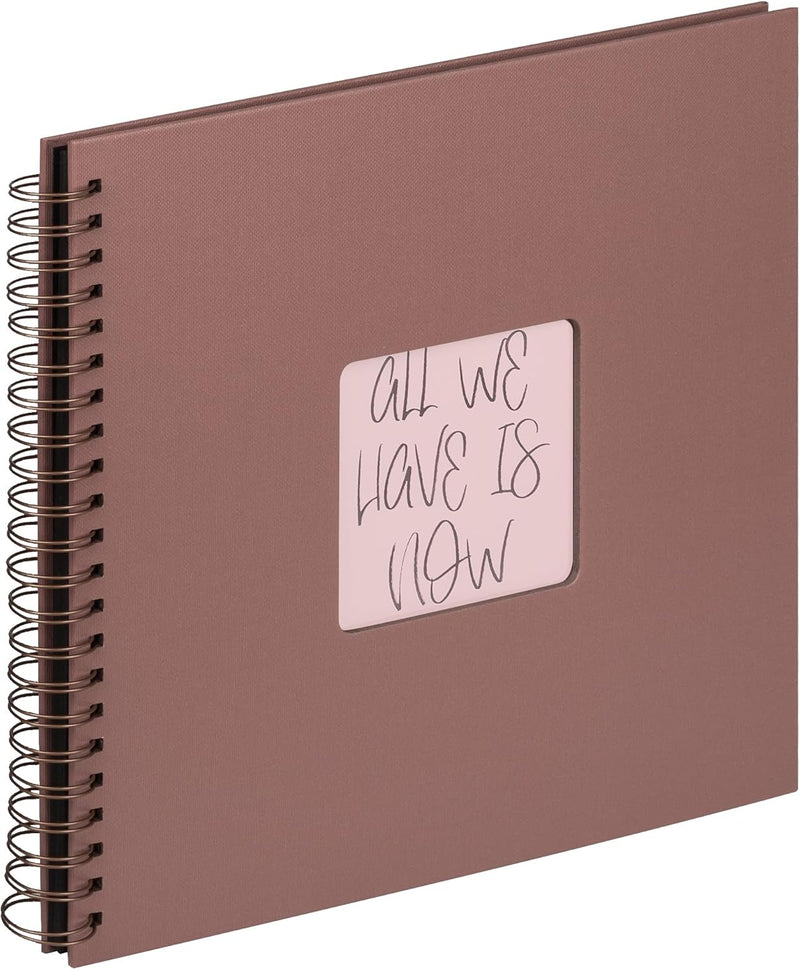 Brown album with a motivational quote on a white background
