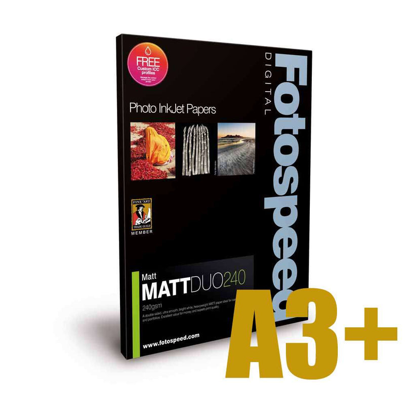 Fotospeed Matt DUO 240 Double Sided Photo Paper - A3 Plus - 50 Sheet Image 1