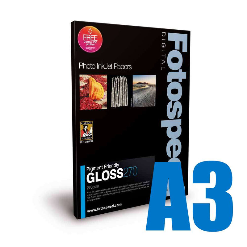 Fotospeed Pigment Friendly Gloss 270 Photo Paper - A3 - 50 Sheets Image 1