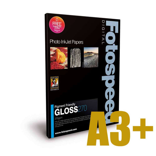 Fotospeed Pigment Friendly Gloss 270 Photo Paper - A3 Plus - 50 Sheets