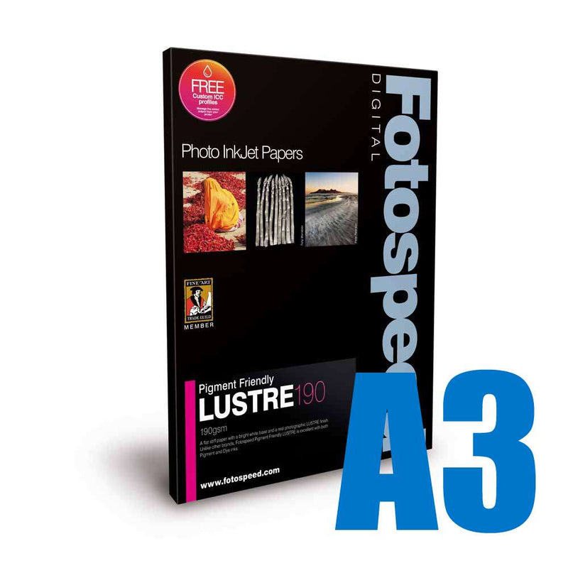 Fotospeed Pigment Friendly Lustre 190 Photo Paper - A3 - 50 Sheets Image 1