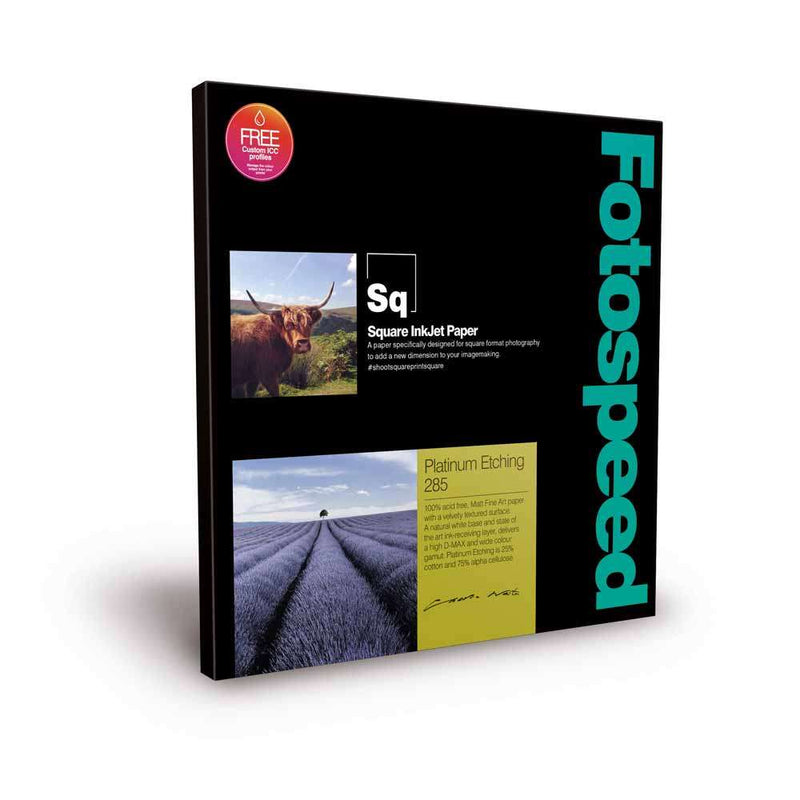 Fotospeed Platinum Etching 285 Photo Paper - 8x8" - 25 Sheets Image 1