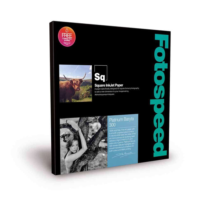Fotospeed Platinum Baryta 300 Photo Paper - 8x8" - 25 Sheets Image 1